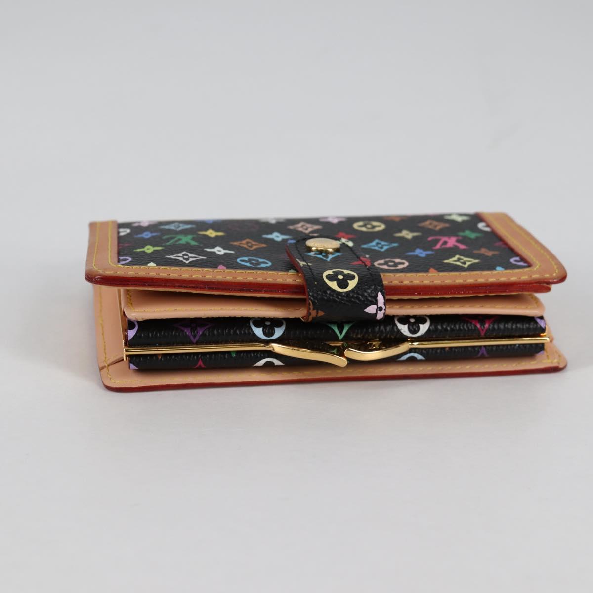 LOUIS VUITTON Multicolor Portefeuille Viennois Wallet Black M92988 Auth 140383V