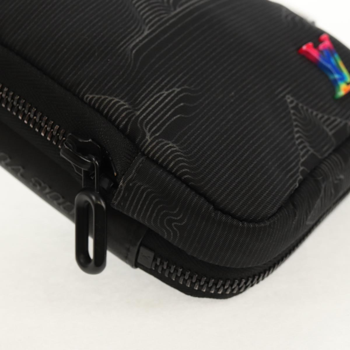 LOUIS VUITTON 3D Monogram Double Phone Pouch Black M80141 LV Auth 140387M