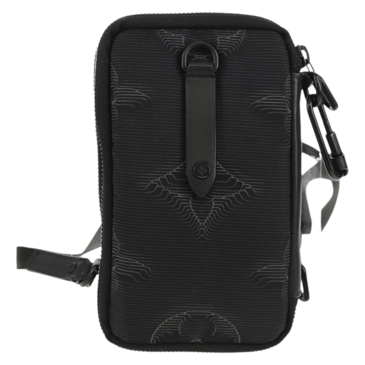 LOUIS VUITTON 3D Monogram Double Phone Pouch Black M80141 LV Auth 140387SM