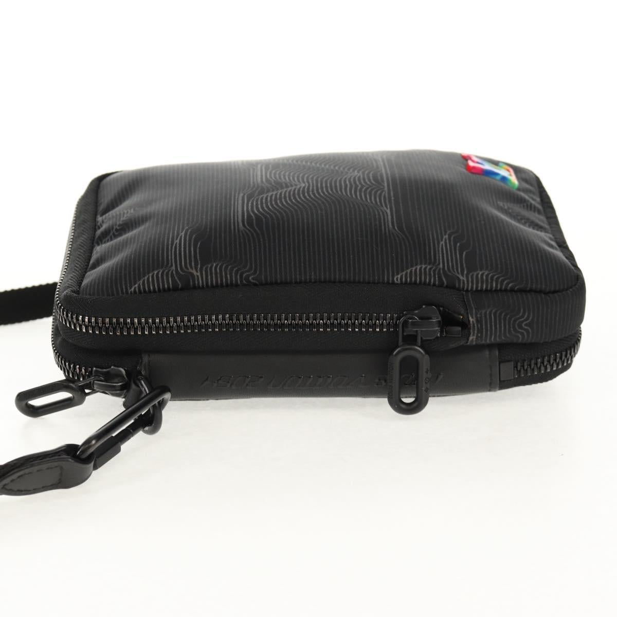 LOUIS VUITTON 3D Monogram Double Phone Pouch Black M80141 LV Auth 140387M