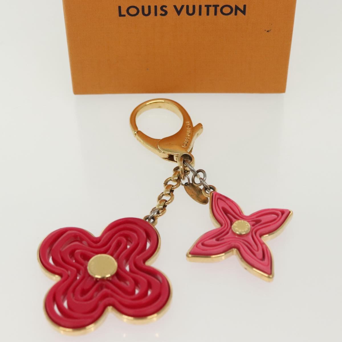 LOUIS VUITTON Bijoux Sac Knife Key Holder metal Gold Red M66913 LV Auth 140395