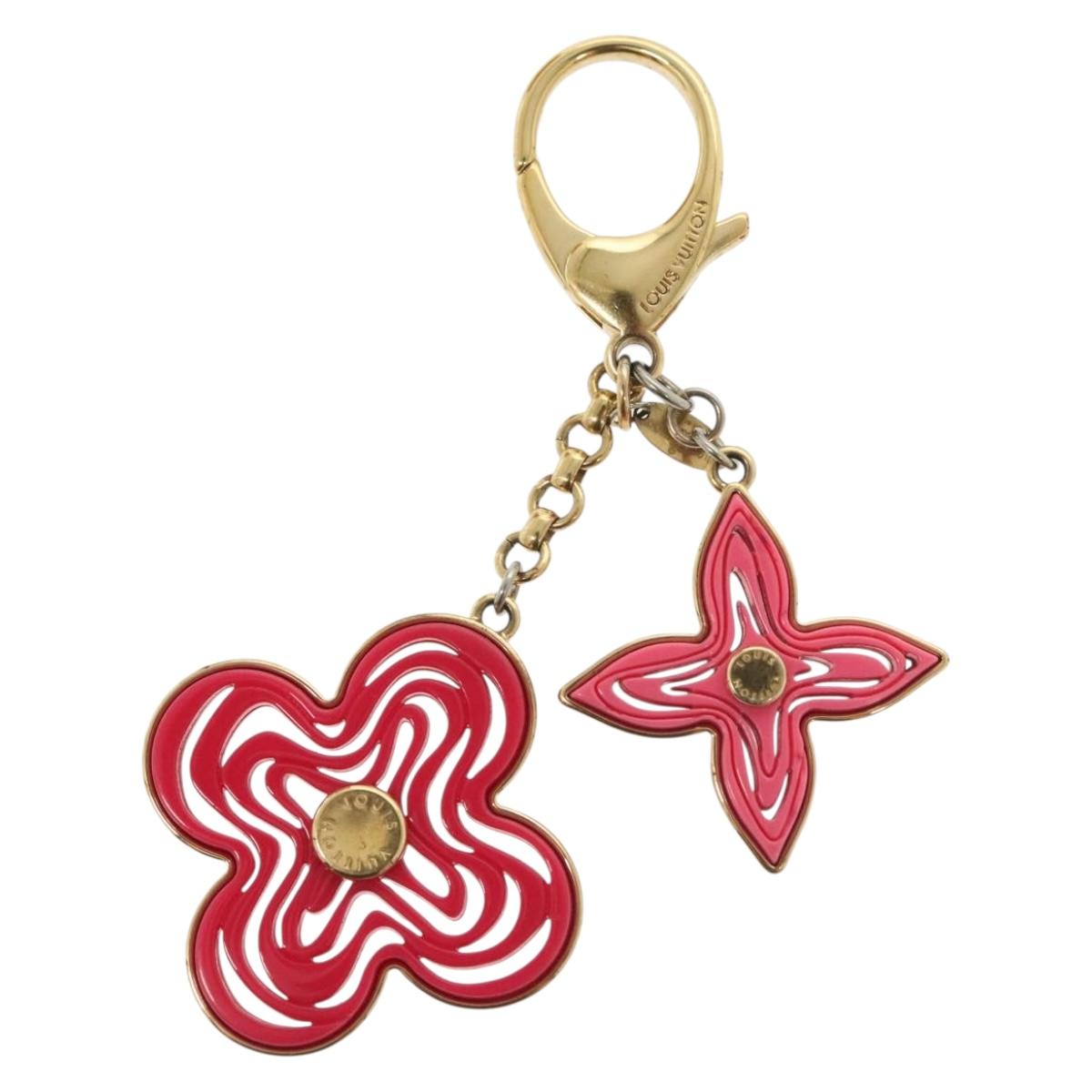 LOUIS VUITTON Bijoux Sac Knife Key Holder metal Gold Red M66913 LV Auth 140395