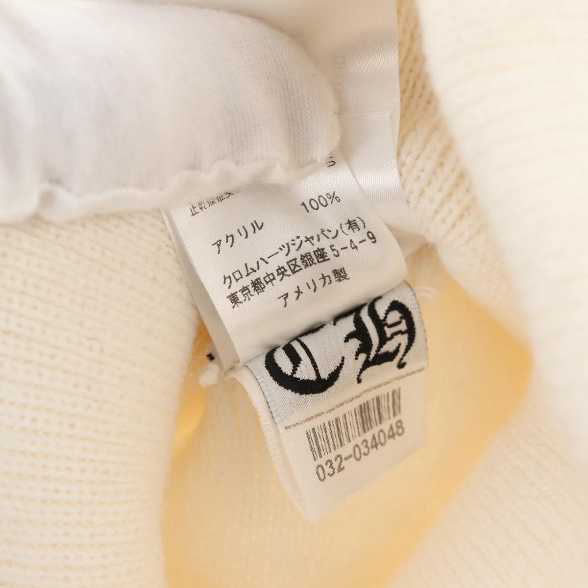 Chrome Hearts CH Plus Stitch Acrylic Beanie Cap Acrylic White Auth 140399M