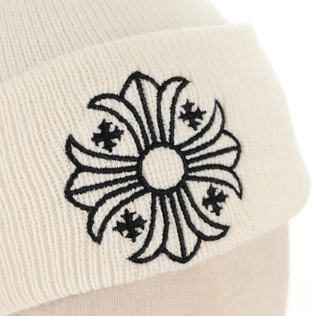 Chrome Hearts CH Plus Stitch Acrylic Beanie Cap Acrylic White Auth 140399M