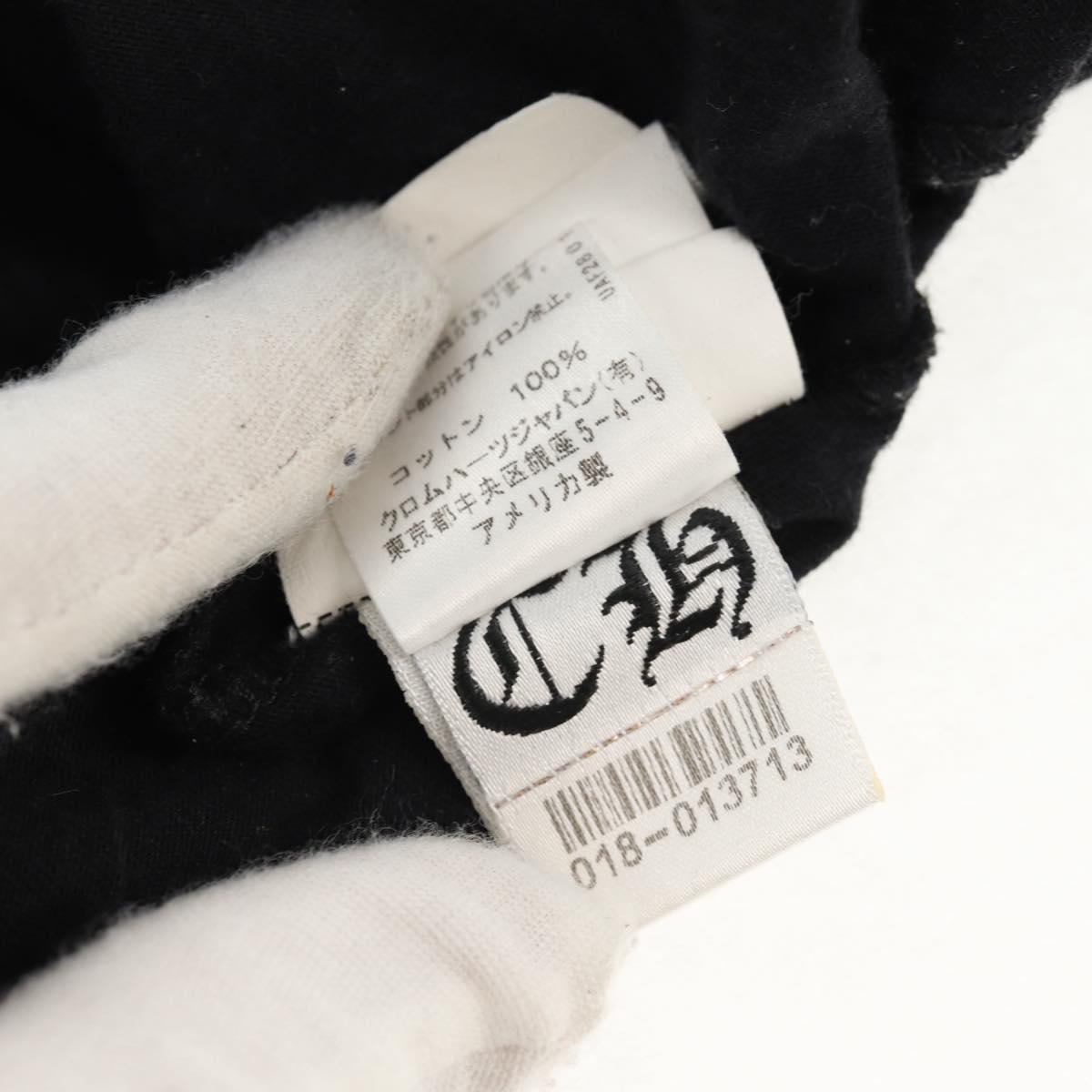 Chrome Hearts Neck Side Logo Horseshoe T-shirt Cotton Black Auth 140402M