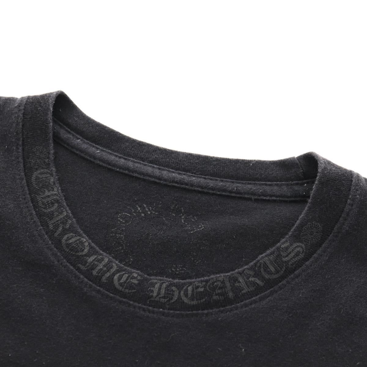 Chrome Hearts Neck Side Logo Horseshoe T-shirt Cotton Black Auth 140402M