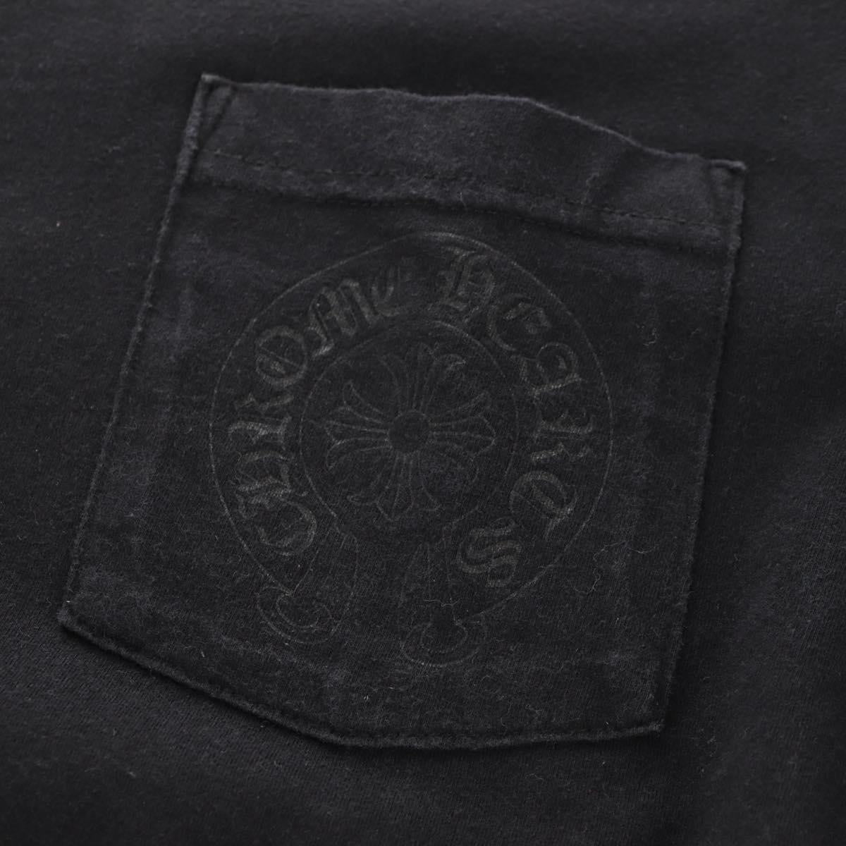 Chrome Hearts Neck Side Logo Horseshoe T-shirt Cotton Black Auth 140402M