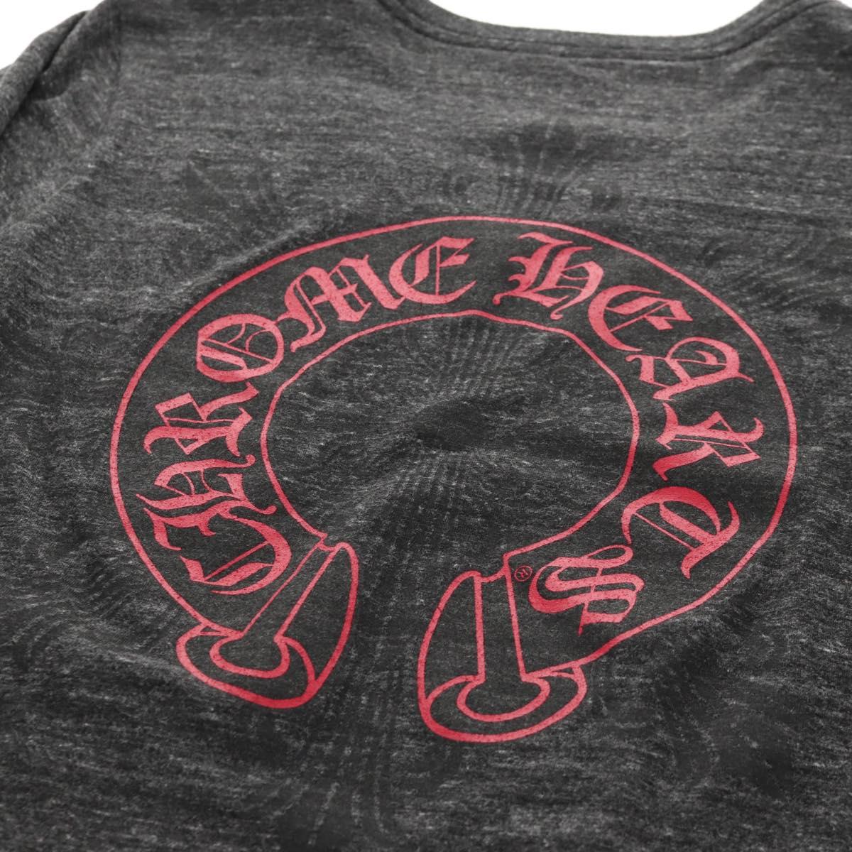 Chrome Hearts Horseshoe V neck Short sleeved T-shirt Polyester Gray Auth 140403M
