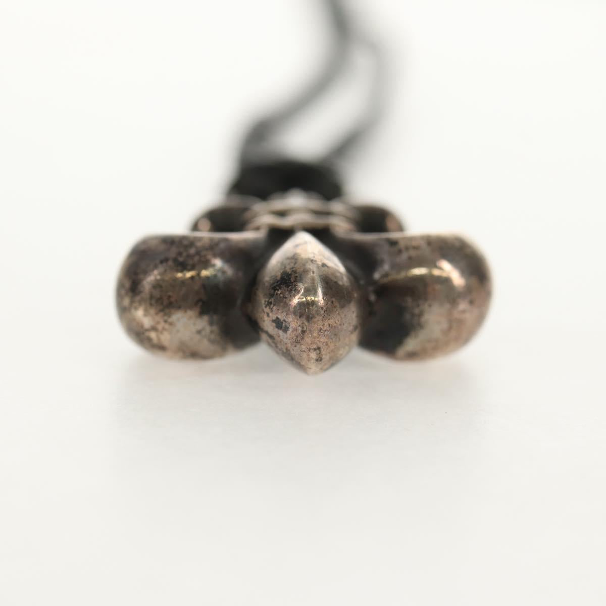 Chrome Hearts BS Flare Pendant/W Leather Braid Ag925 Silver Auth 140412M