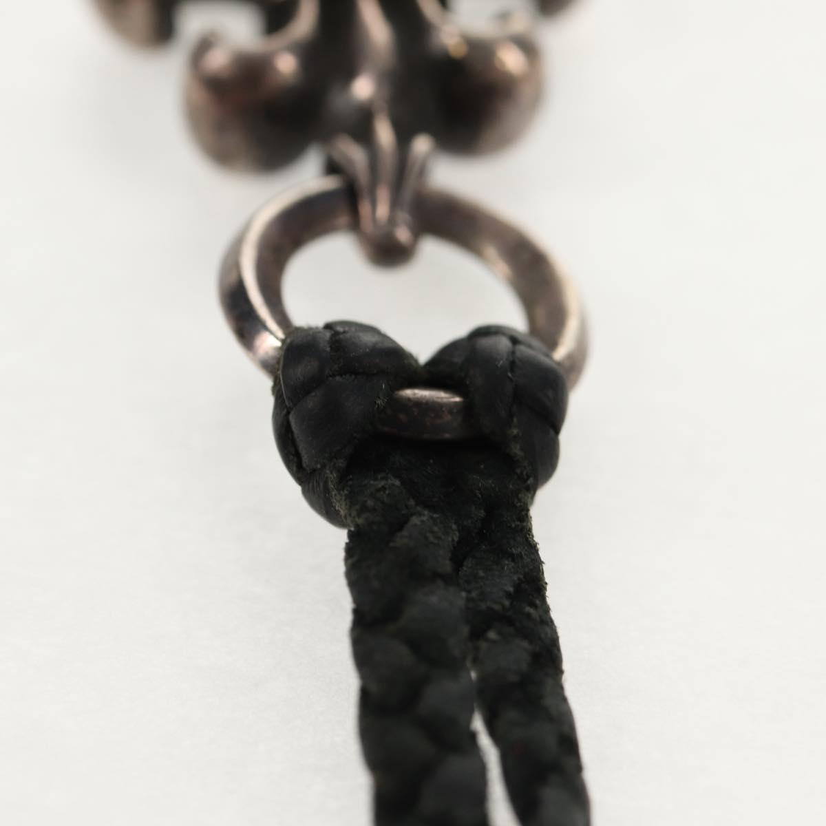Chrome Hearts BS Flare Pendant/W Leather Braid Ag925 Silver Auth 140412M