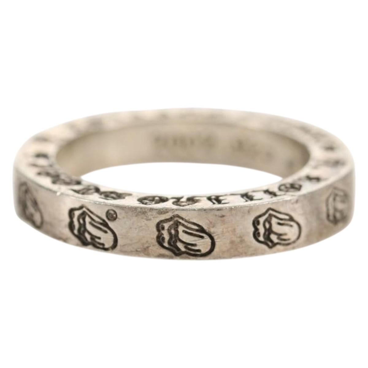 Chrome Hearts 0.1"" Spacer Lip and Tongue Ring Ag925 Silver Auth 140413M