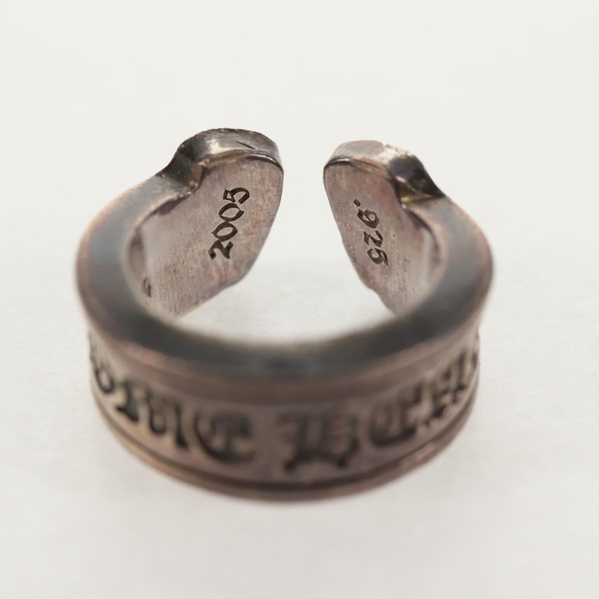 Chrome Hearts Large Scroll Label Ring Ag925 Silver Auth 140414M