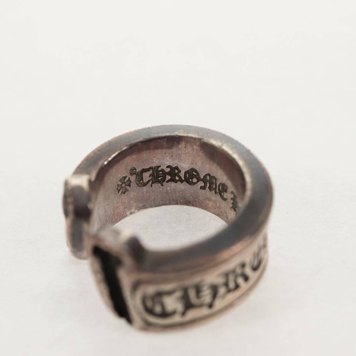 Chrome Hearts Large Scroll Label Ring Ag925 Silver Auth 140414M