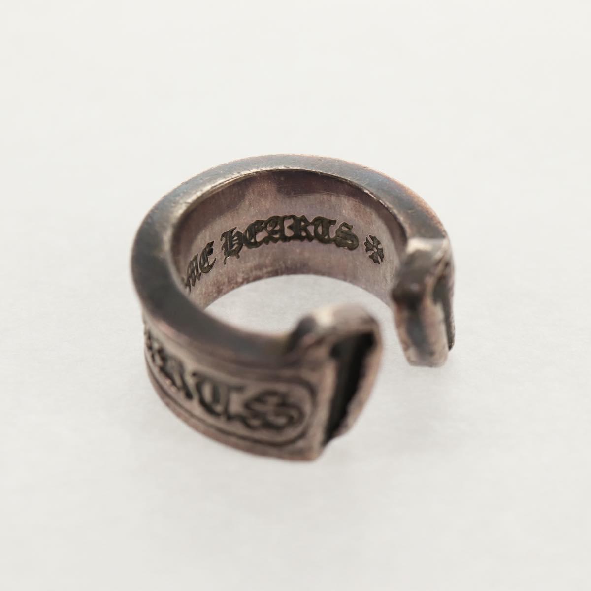 Chrome Hearts Large Scroll Label Ring Ag925 Silver Auth 140414M