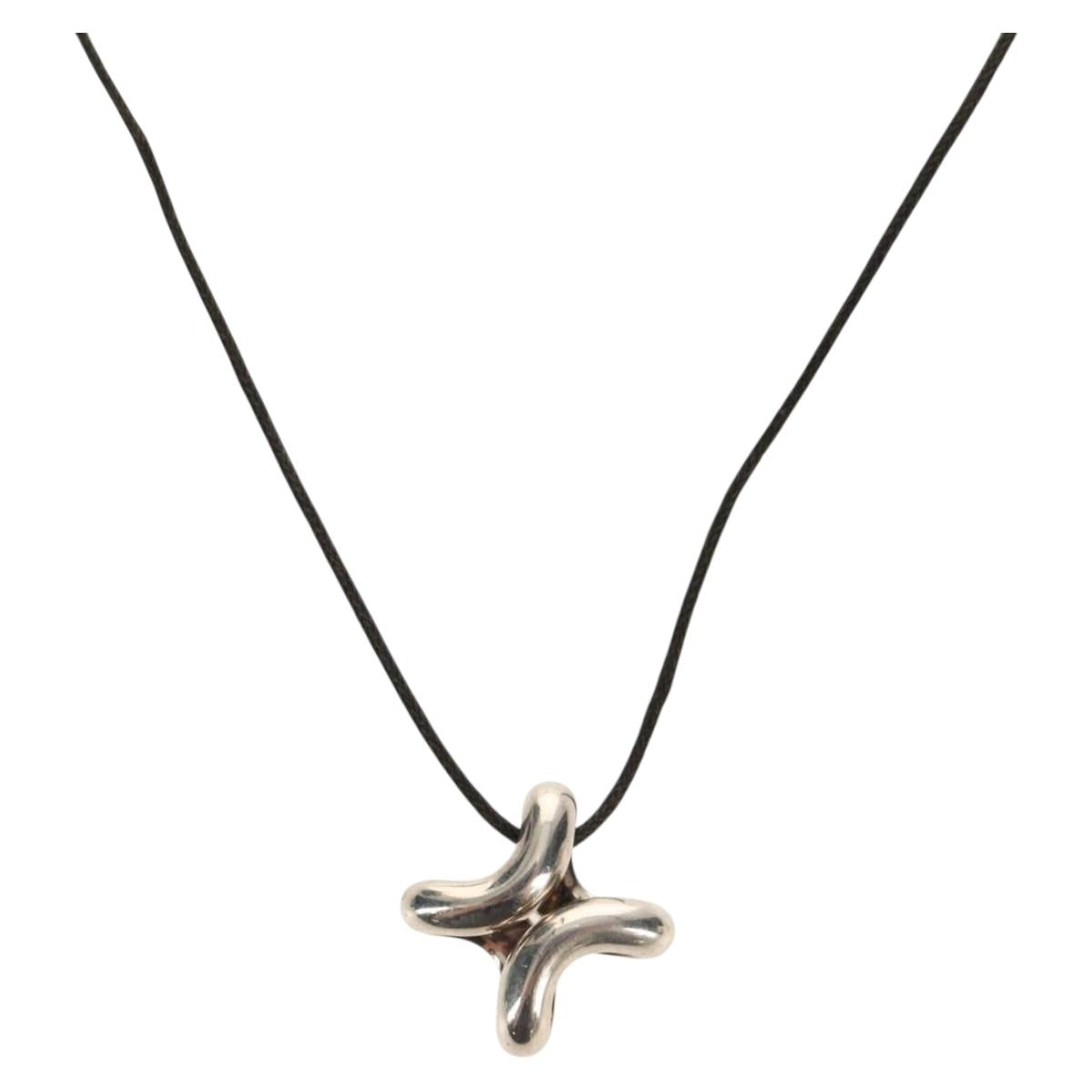 HERMES Lima Necklace Ag925 Silver Auth 140415SM
