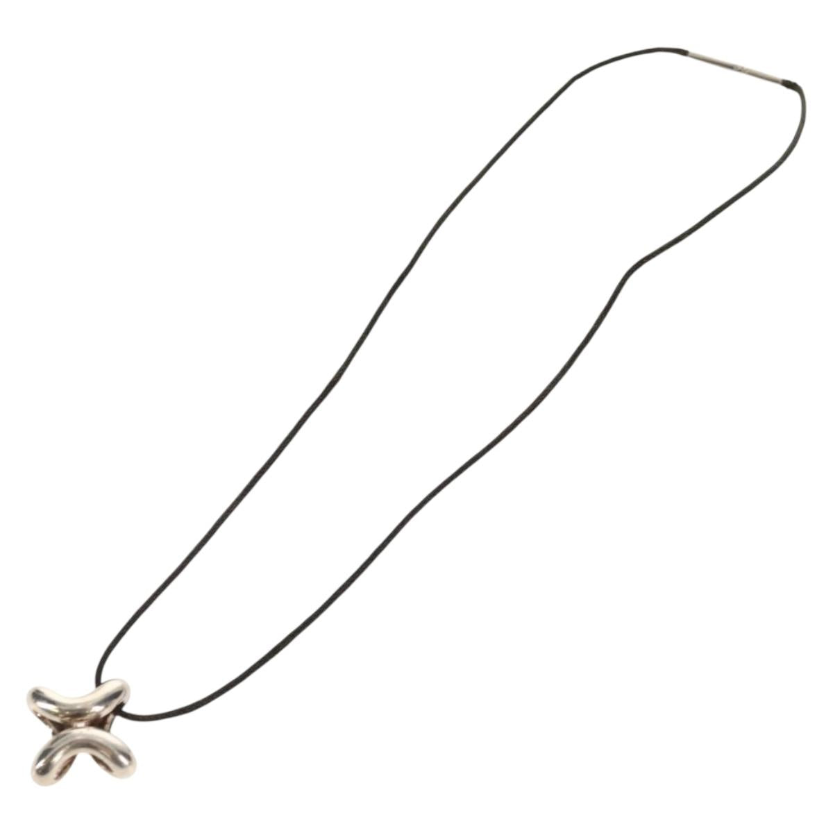 HERMES Lima Necklace Ag925 Silver Auth 140415M