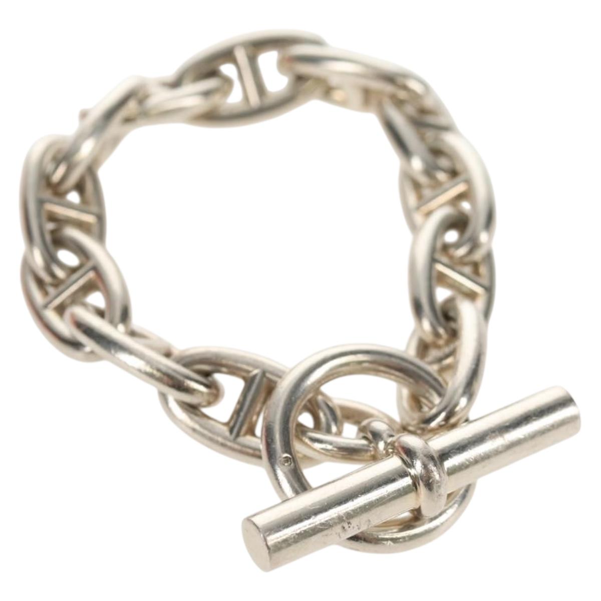HERMES Chaine D'Ancre GM Bracelet Ag925 12 Links Silver Auth 140416M