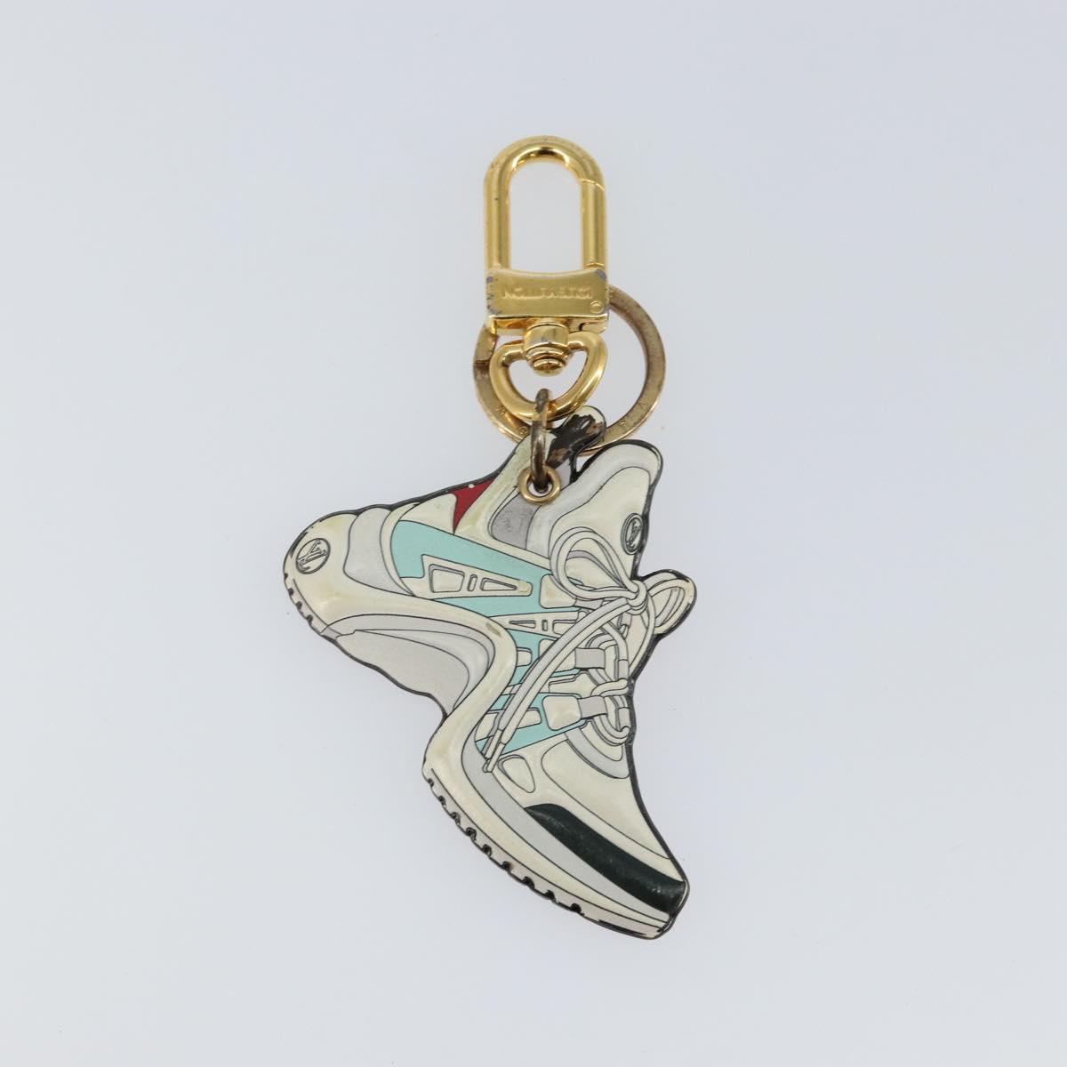 LOUIS VUITTON Porte Cles LV Archlight Charm metal White M69004 LV Auth 140419