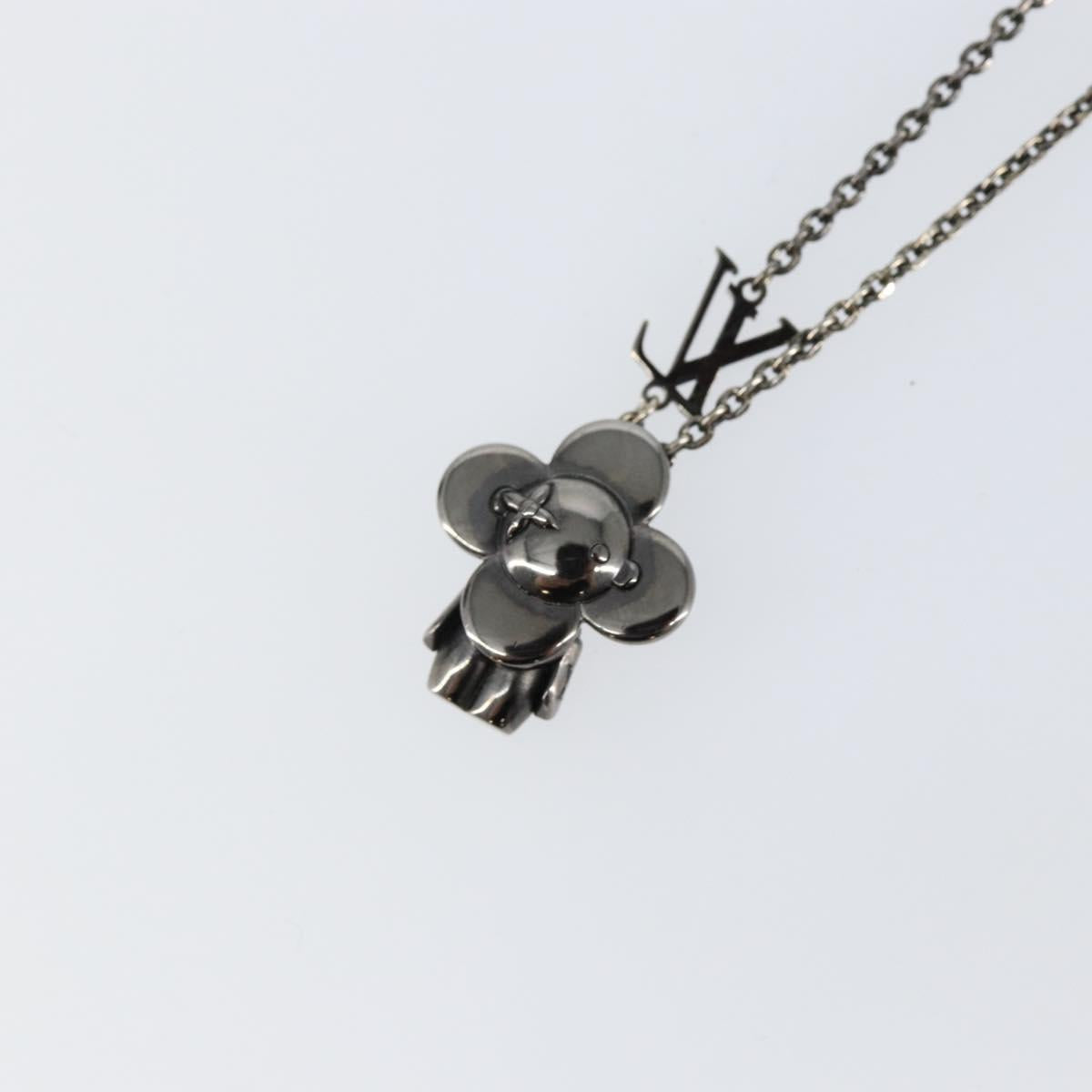 LOUIS VUITTON Pendant Vivienne S00 Necklace metal Black M00831 LV Auth 140421