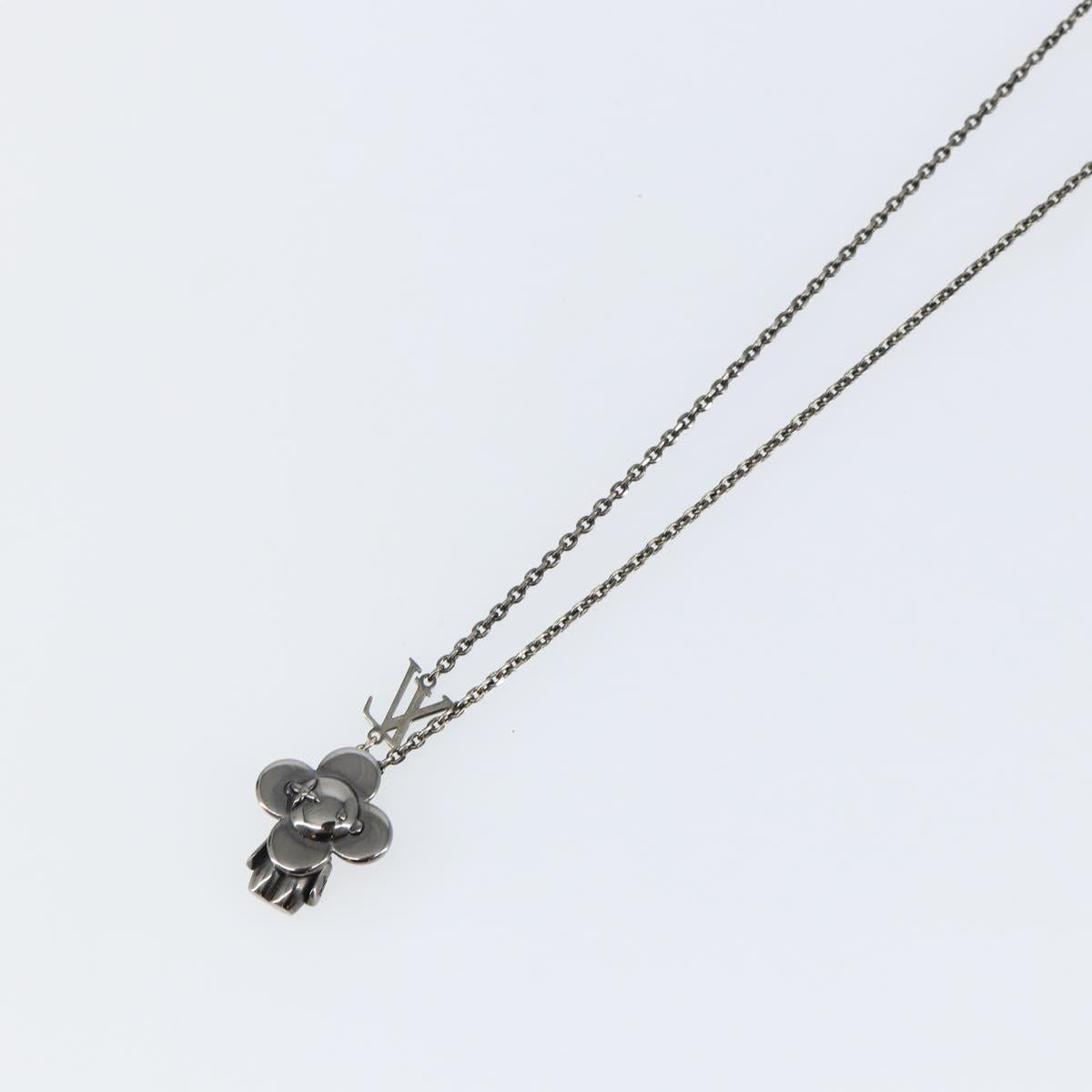 LOUIS VUITTON Pendant Vivienne S00 Necklace metal Black M00831 LV Auth 140421