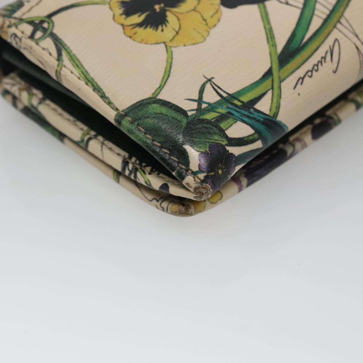 GUCCI Long Wallet Leather Ivory Silver Auth 140424