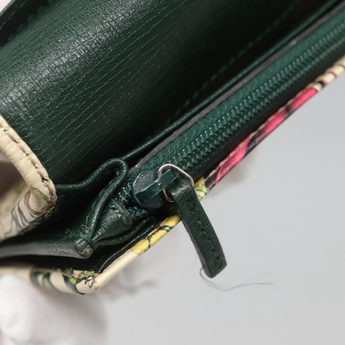 GUCCI Long Wallet Leather Ivory Silver Auth 140424