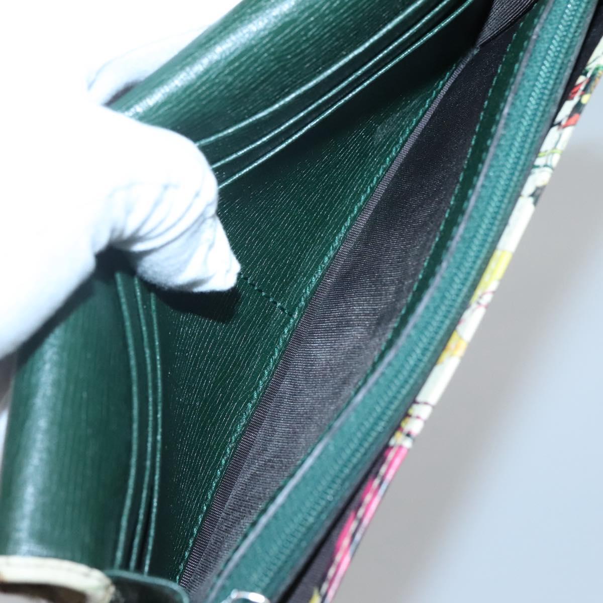 GUCCI Long Wallet Leather Ivory Silver Auth 140424