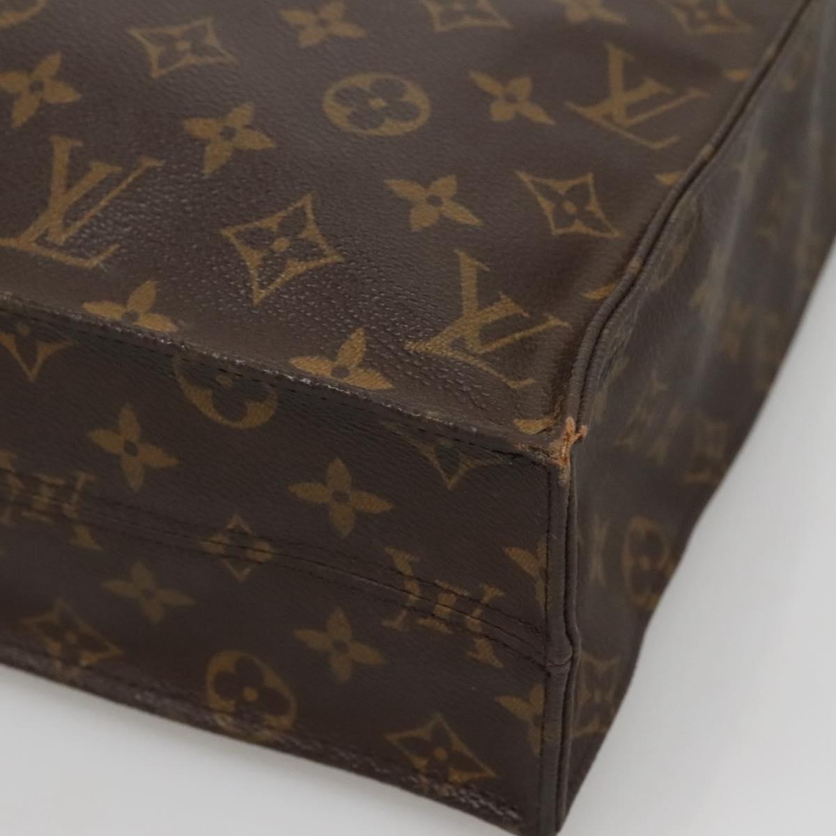 LOUIS VUITTON Monogram Sac Plat Hand Bag M51140 LV Auth 140437