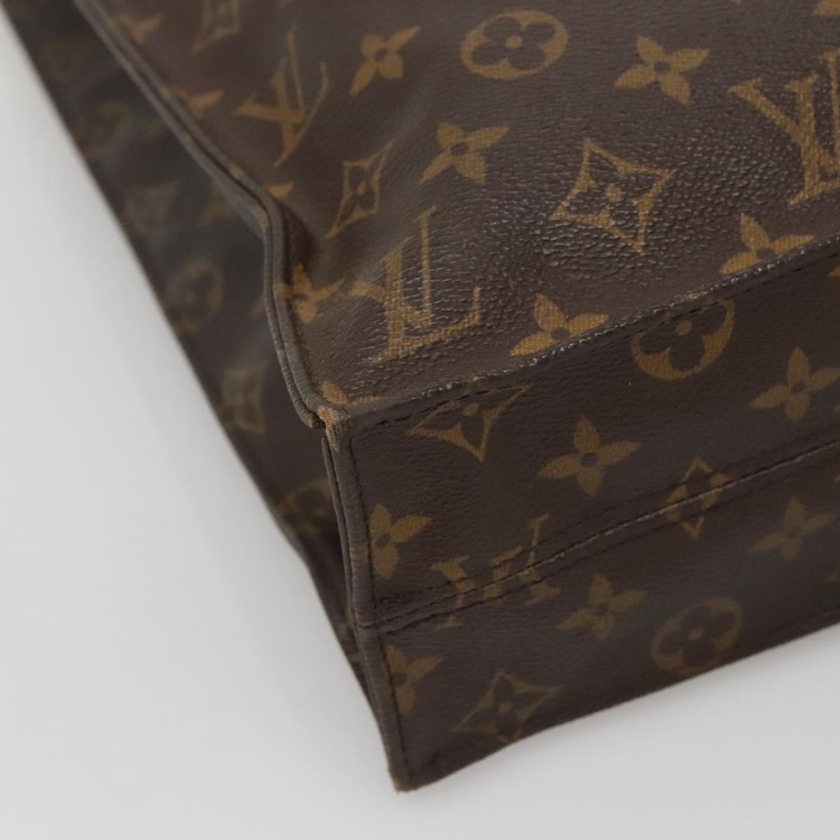 LOUIS VUITTON Monogram Sac Plat Hand Bag M51140 LV Auth 140437