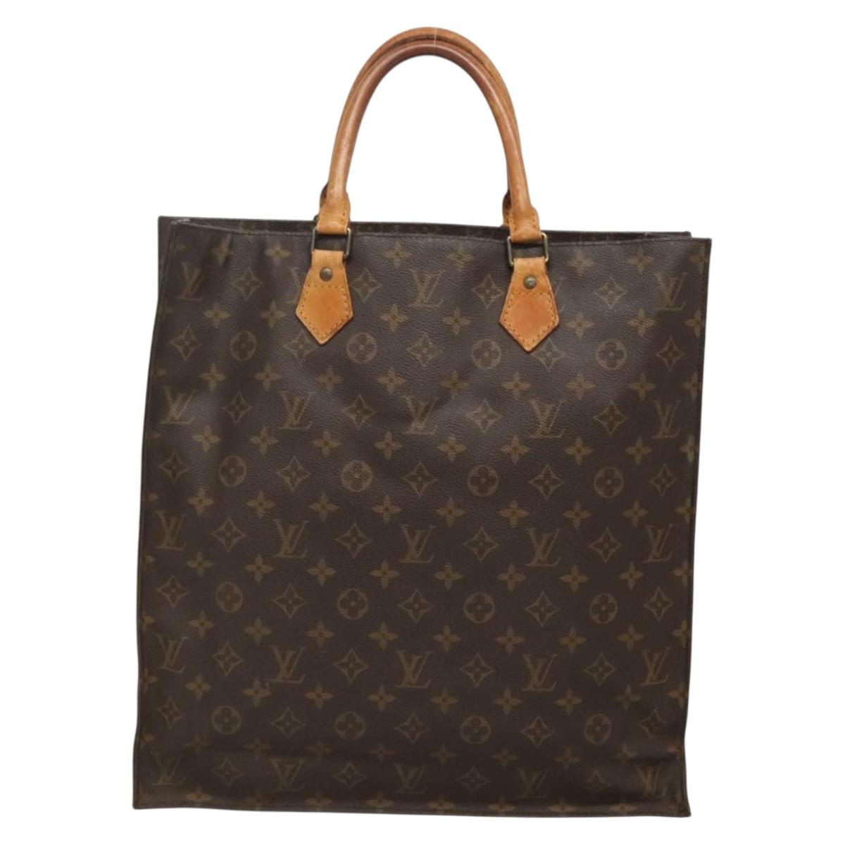 LOUIS VUITTON Monogram Sac Plat Hand Bag M51140 LV Auth 140437