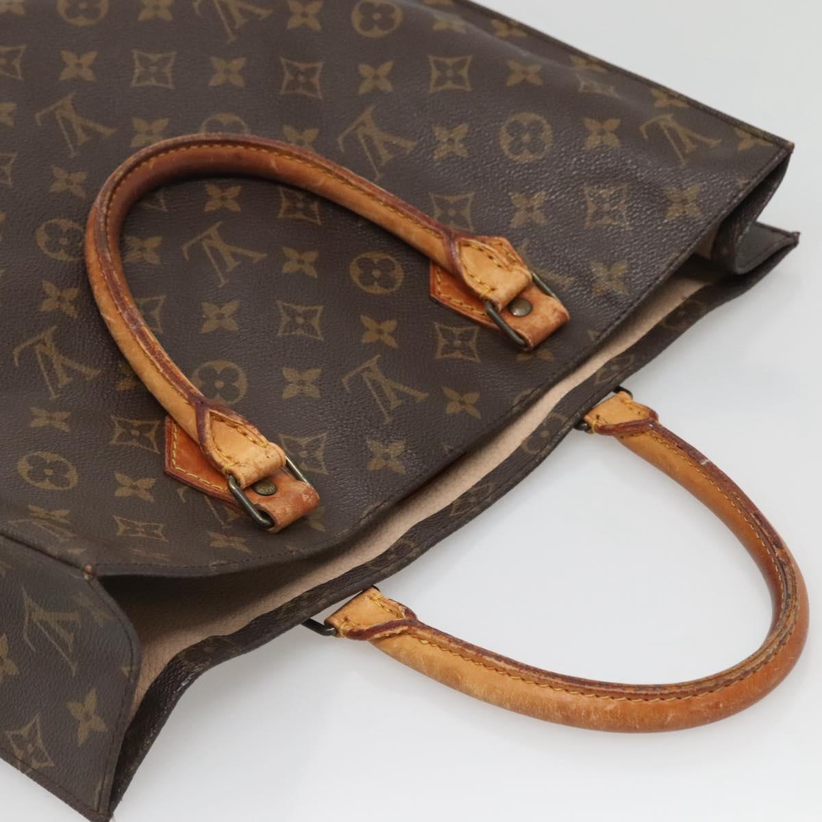 LOUIS VUITTON Monogram Sac Plat Hand Bag M51140 LV Auth 140437