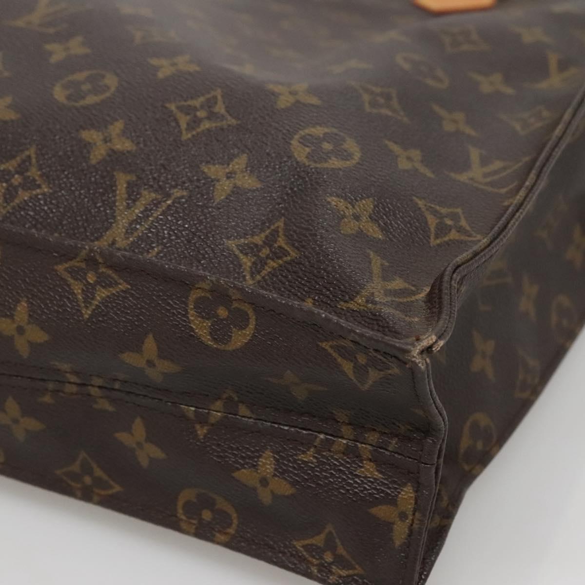 LOUIS VUITTON Monogram Sac Plat Hand Bag M51140 LV Auth 140438