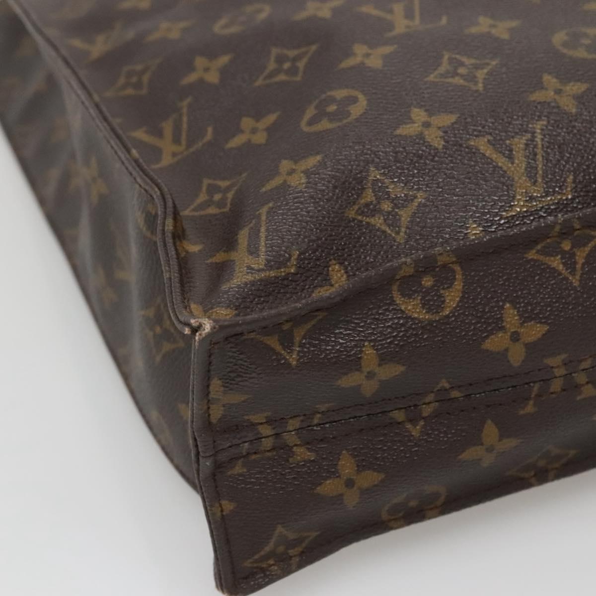LOUIS VUITTON Monogram Sac Plat Hand Bag M51140 LV Auth 140438