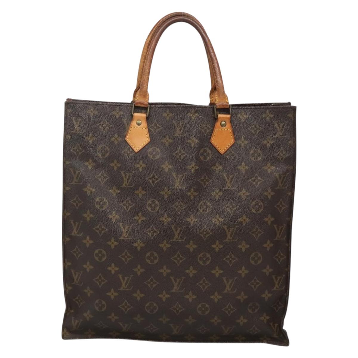 LOUIS VUITTON Monogram Sac Plat Hand Bag M51140 LV Auth 140438