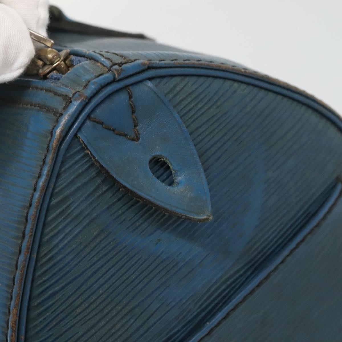 LOUIS VUITTON Epi Speedy 25 Hand Bag Toledo Blue M43015 LV Auth 140464