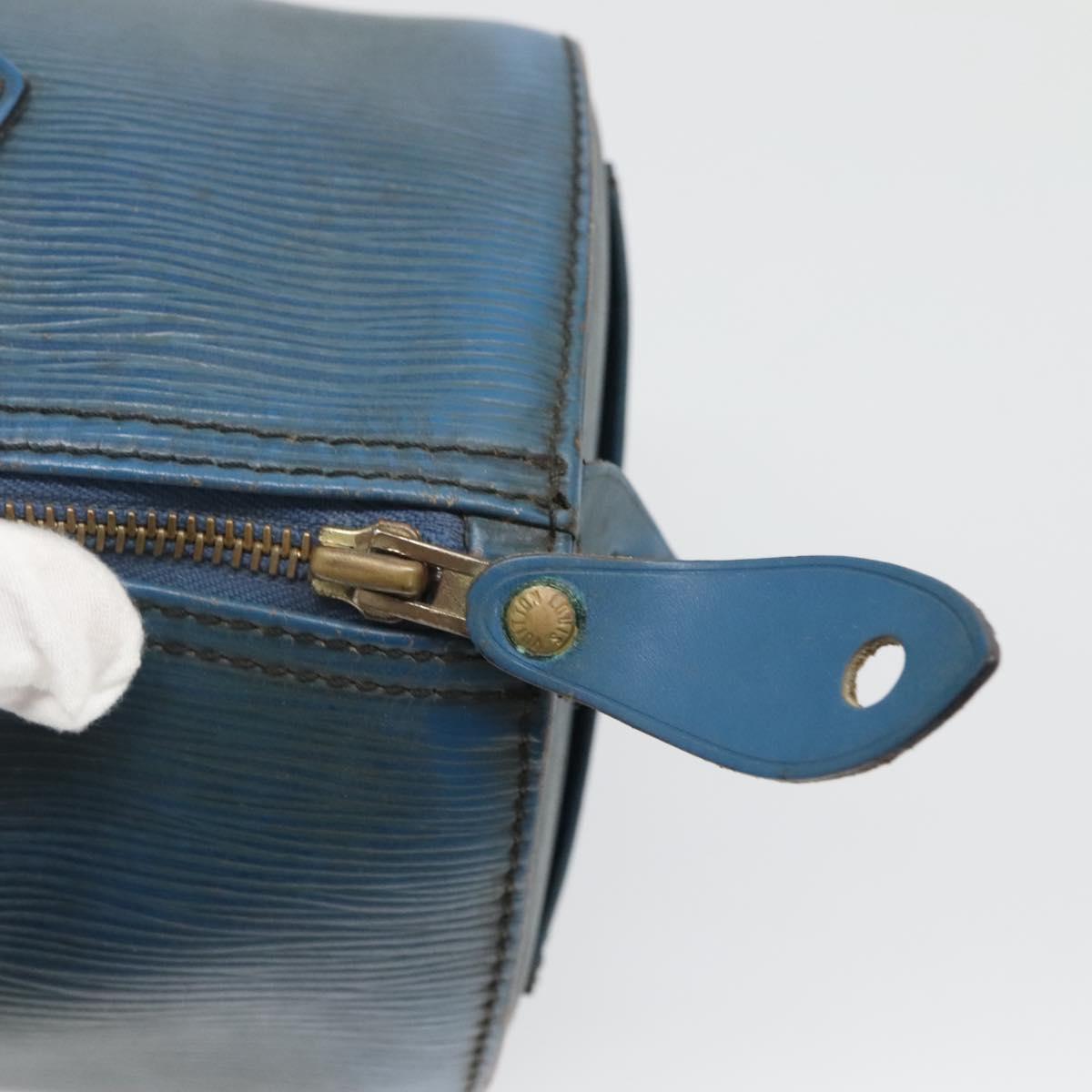 LOUIS VUITTON Epi Speedy 25 Hand Bag Toledo Blue M43015 LV Auth 140464