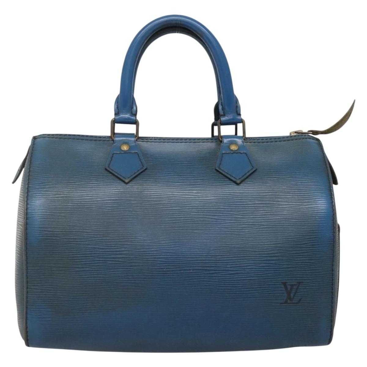 LOUIS VUITTON Epi Speedy 25 Hand Bag Toledo Blue M43015 LV Auth 140464