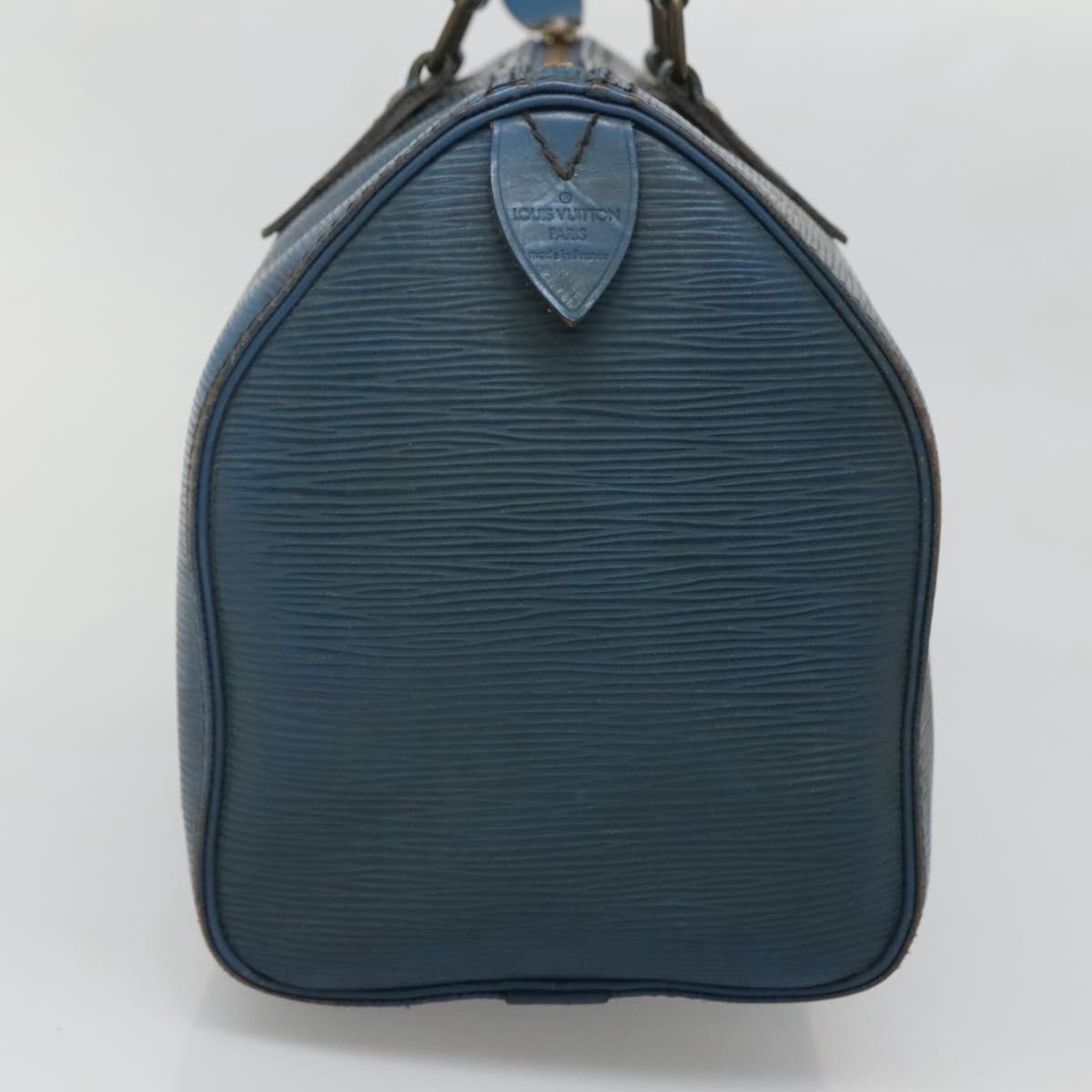 LOUIS VUITTON Epi Speedy 25 Hand Bag Toledo Blue M43015 LV Auth 140464