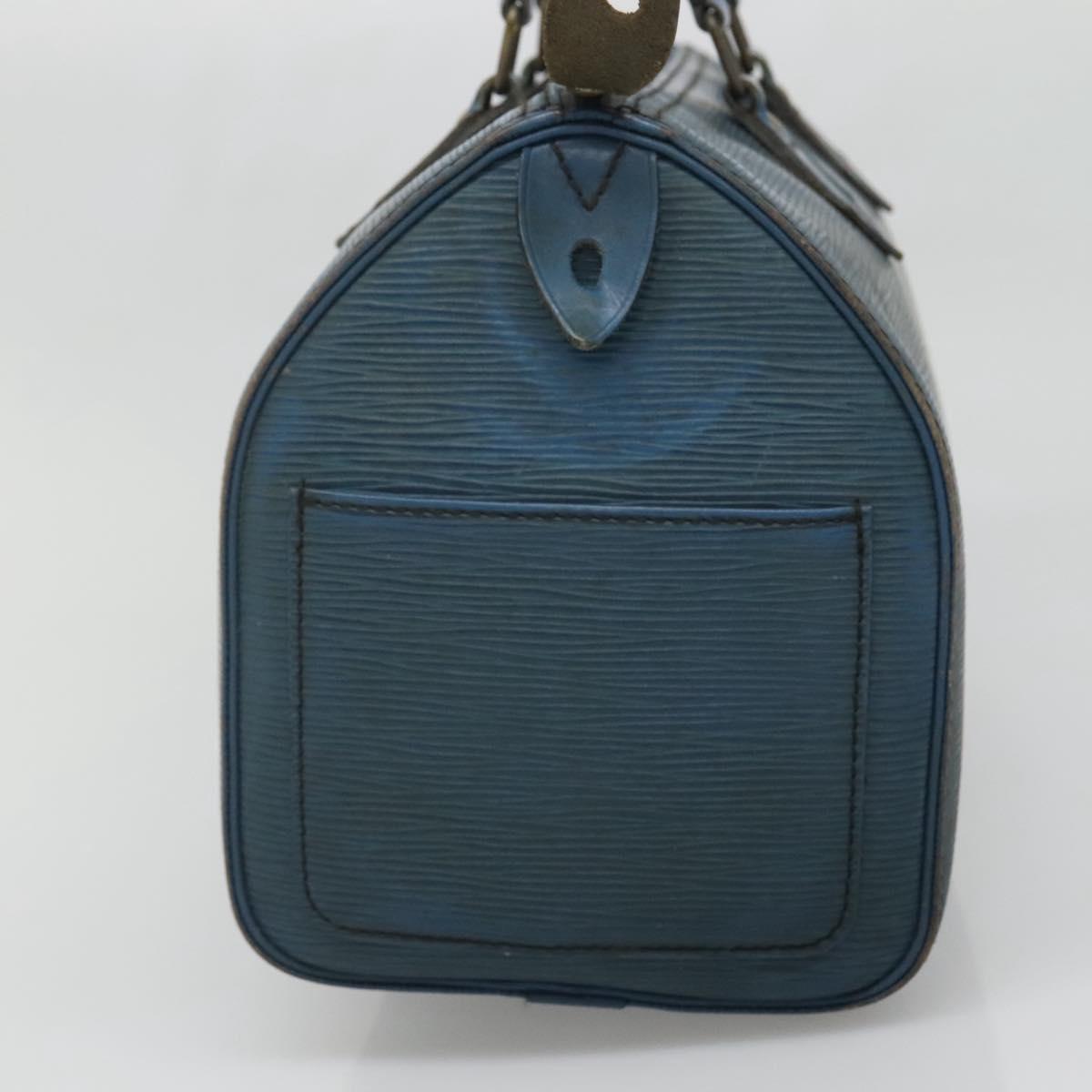 LOUIS VUITTON Epi Speedy 25 Hand Bag Toledo Blue M43015 LV Auth 140464