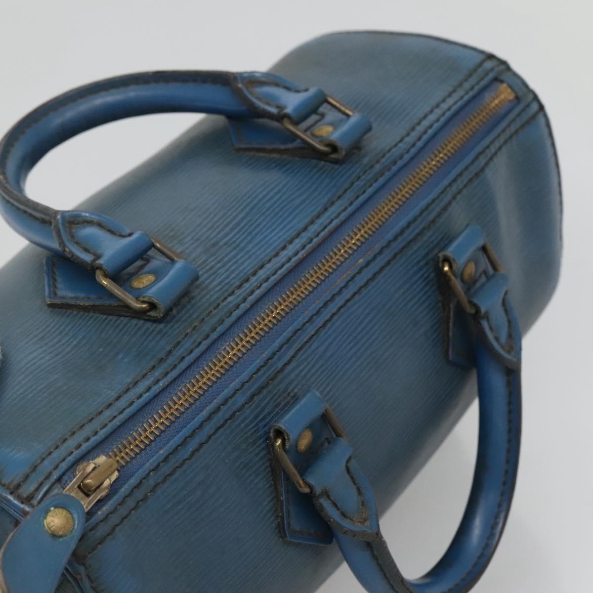 LOUIS VUITTON Epi Speedy 25 Hand Bag Toledo Blue M43015 LV Auth 140464