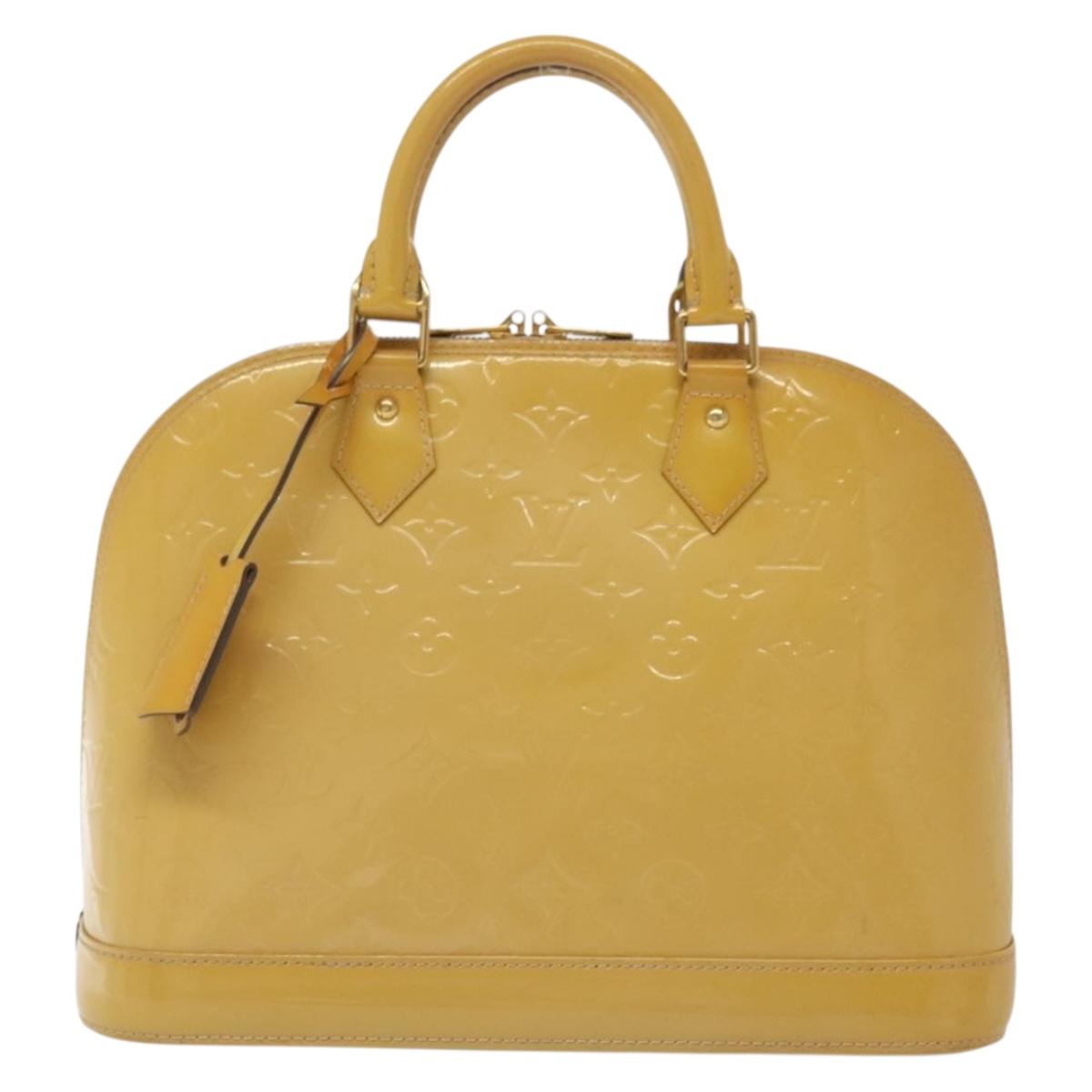 LOUIS VUITTON Monogram Vernis Alma PM Hand Bag Rose Angelique M90062 Auth 140466