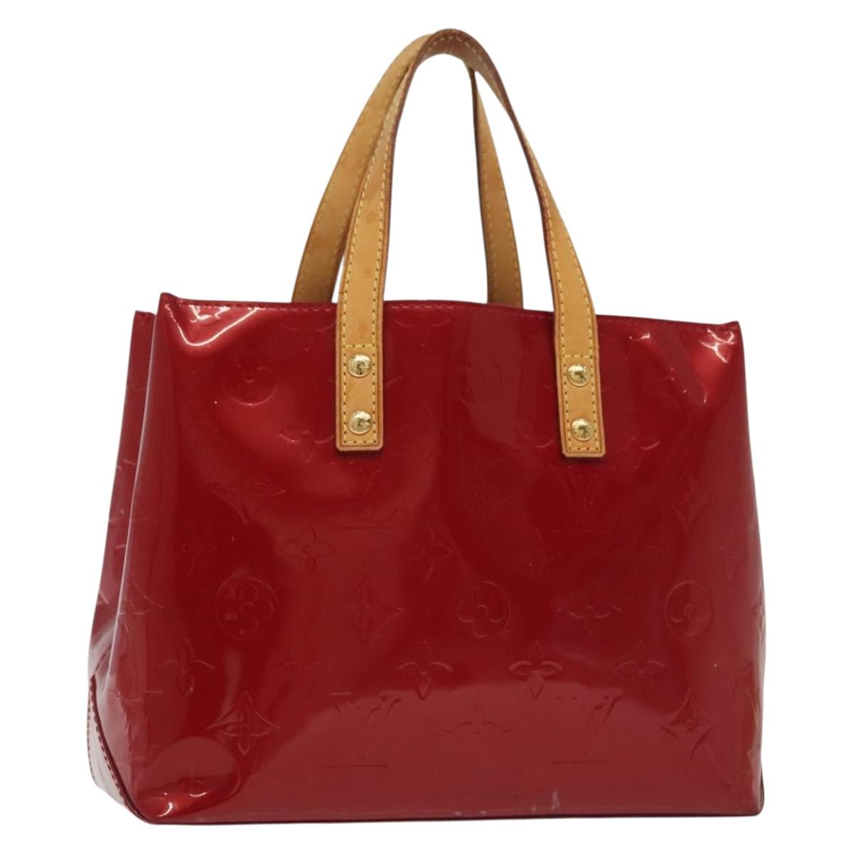 LOUIS VUITTON Monogram Vernis Reade PM Hand Bag Pomme D'amour M91990 Auth 140468