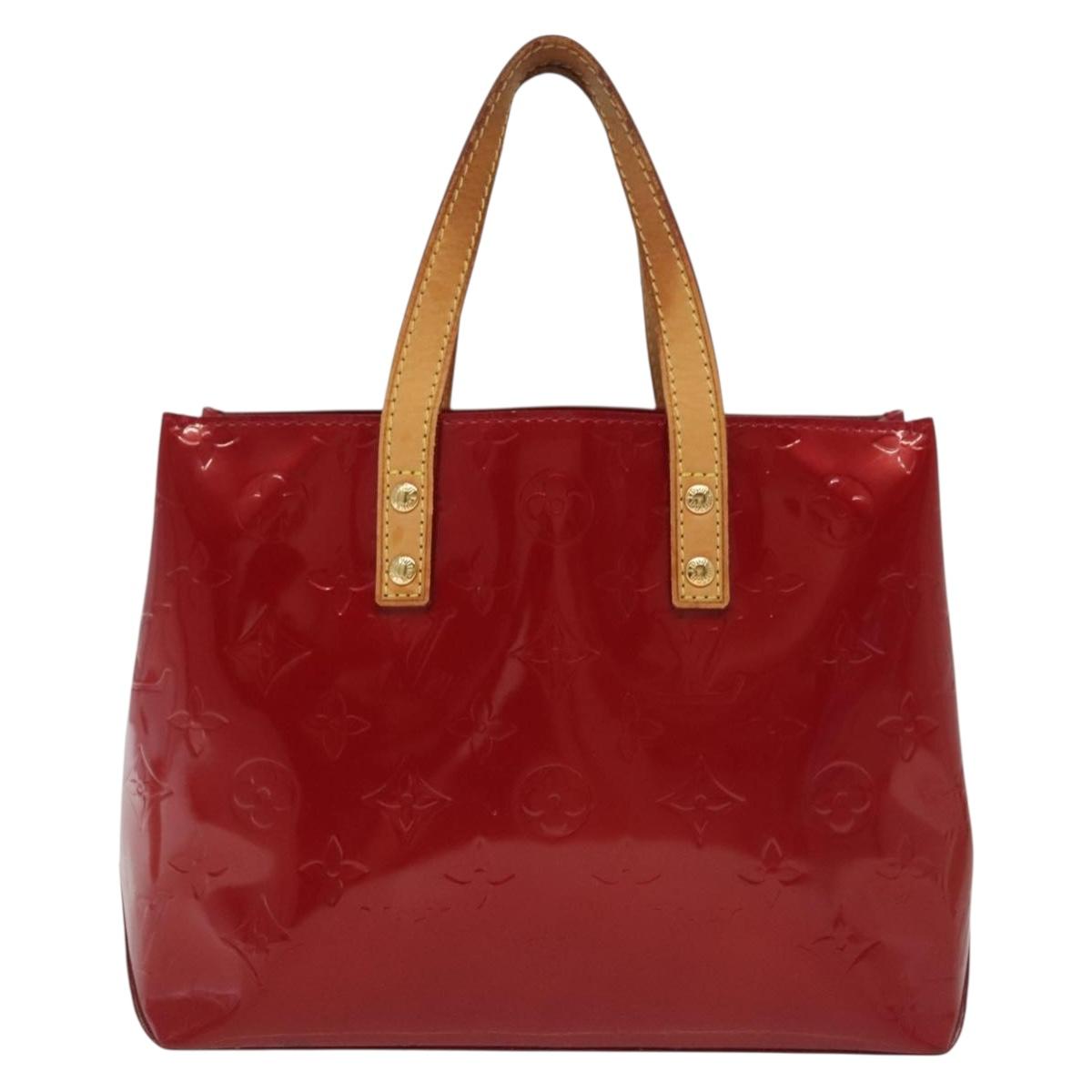LOUIS VUITTON Monogram Vernis Reade PM Hand Bag Pomme D'amour M91990 Auth 140468