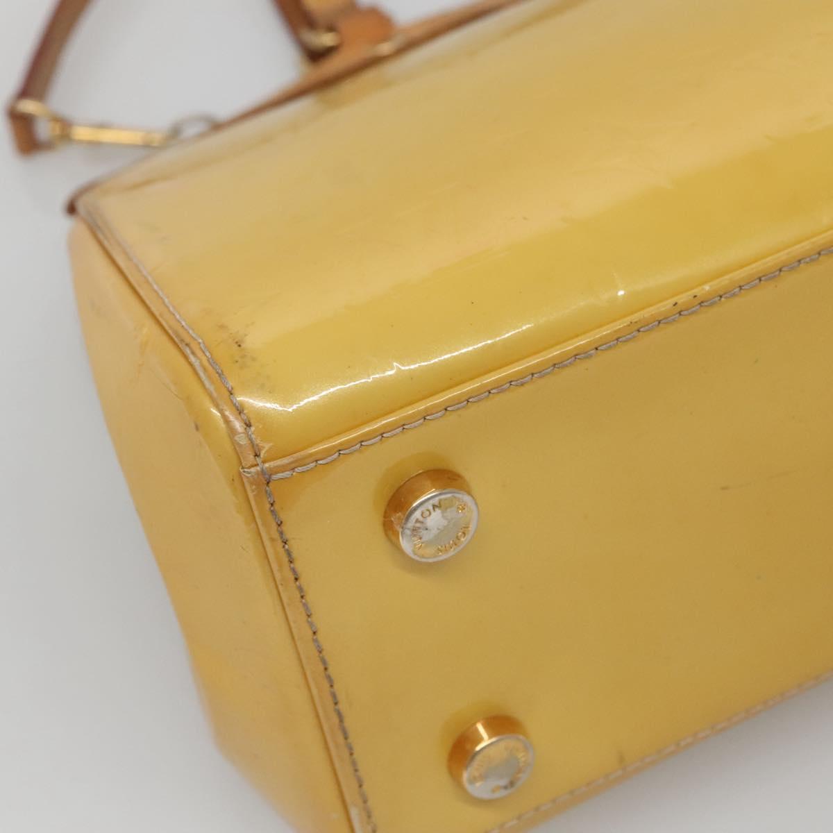 LOUIS VUITTON Monogram Vernis Blair MM Bag 2way Beige poodle M91755 Auth 140469