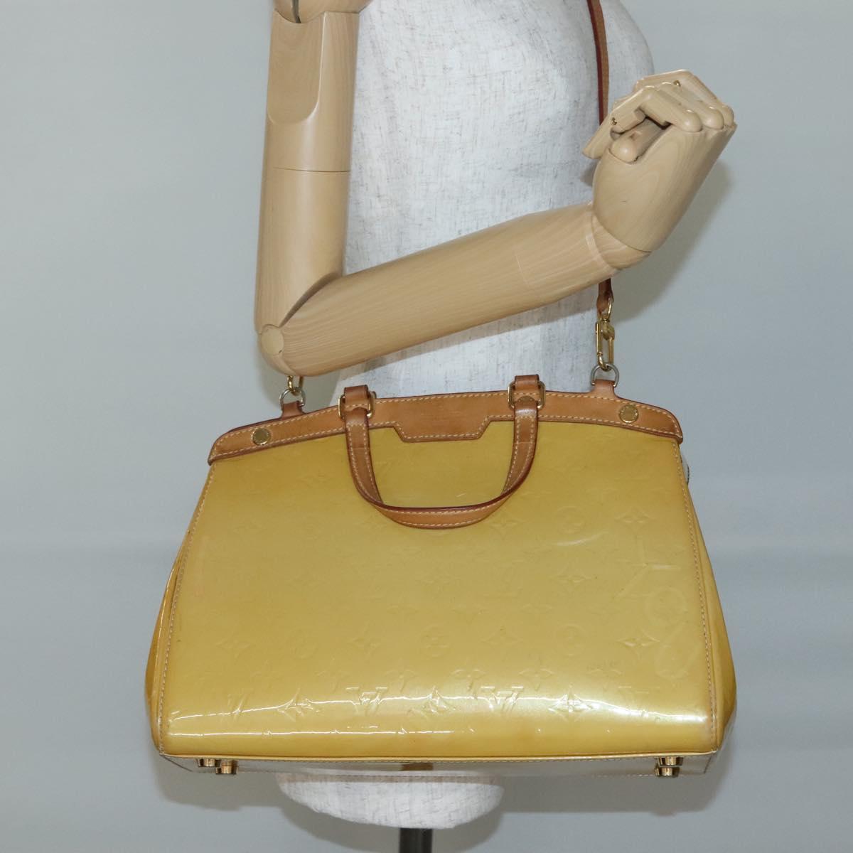 LOUIS VUITTON Monogram Vernis Blair MM Bag 2way Beige poodle M91755 Auth 140469