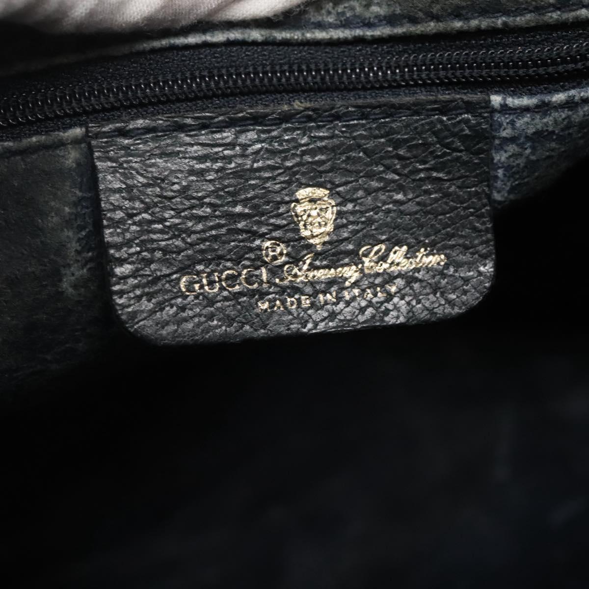 GUCCI GG Supreme Boston Bag PVC Navy Gold 40 02 007 Auth 140470