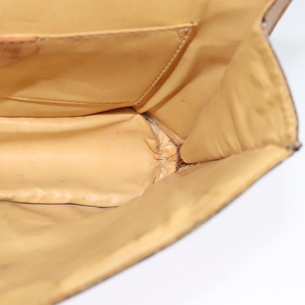 CELINE Macadam Canvas Shoulder Bag PVC Leather Brown Gold Auth 140473