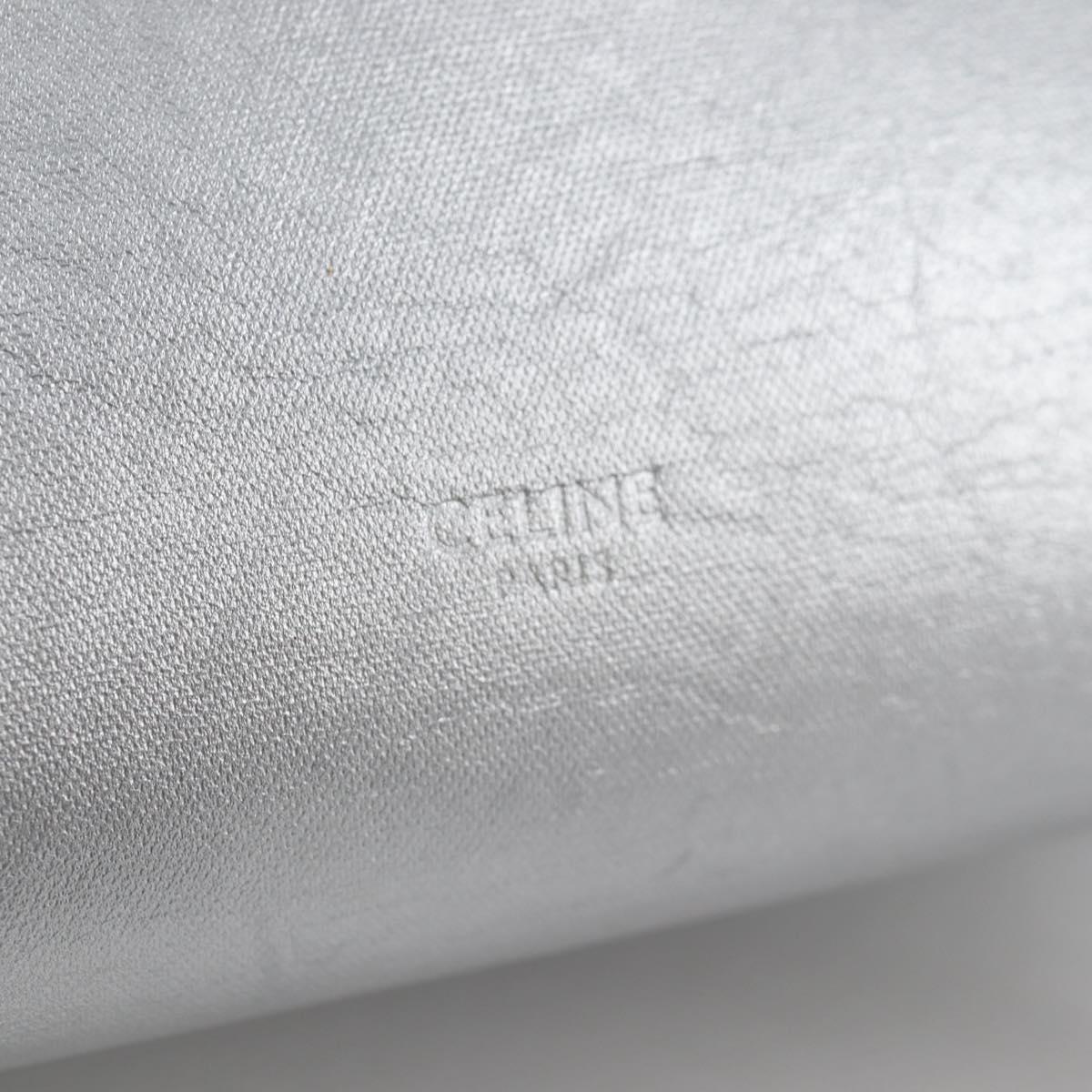 CELINE Belt Bag Hand Bag Leather 2way Silver Auth 140477