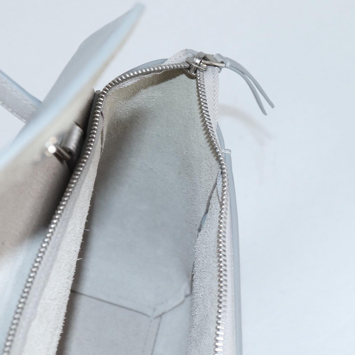 CELINE Belt Bag Hand Bag Leather 2way Silver Auth 140477