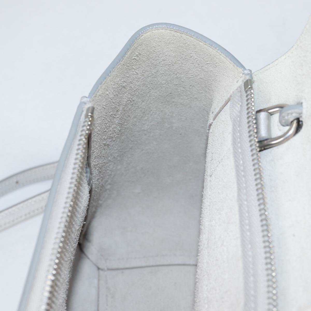 CELINE Belt Bag Hand Bag Leather 2way Silver Auth 140477